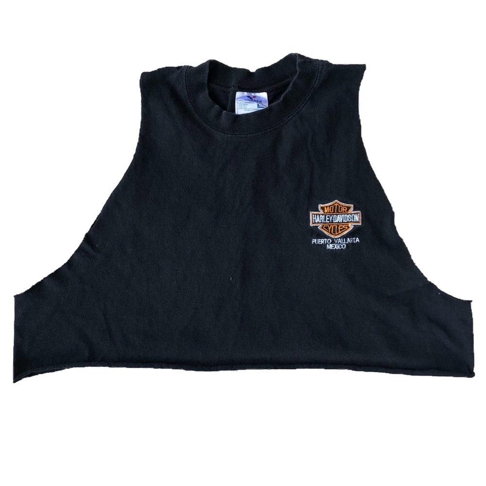 Vtg Yazbek HD Logo Embroidered Crop Top